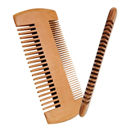 Dual Sided Beard Comb w/ Faux Leather Case